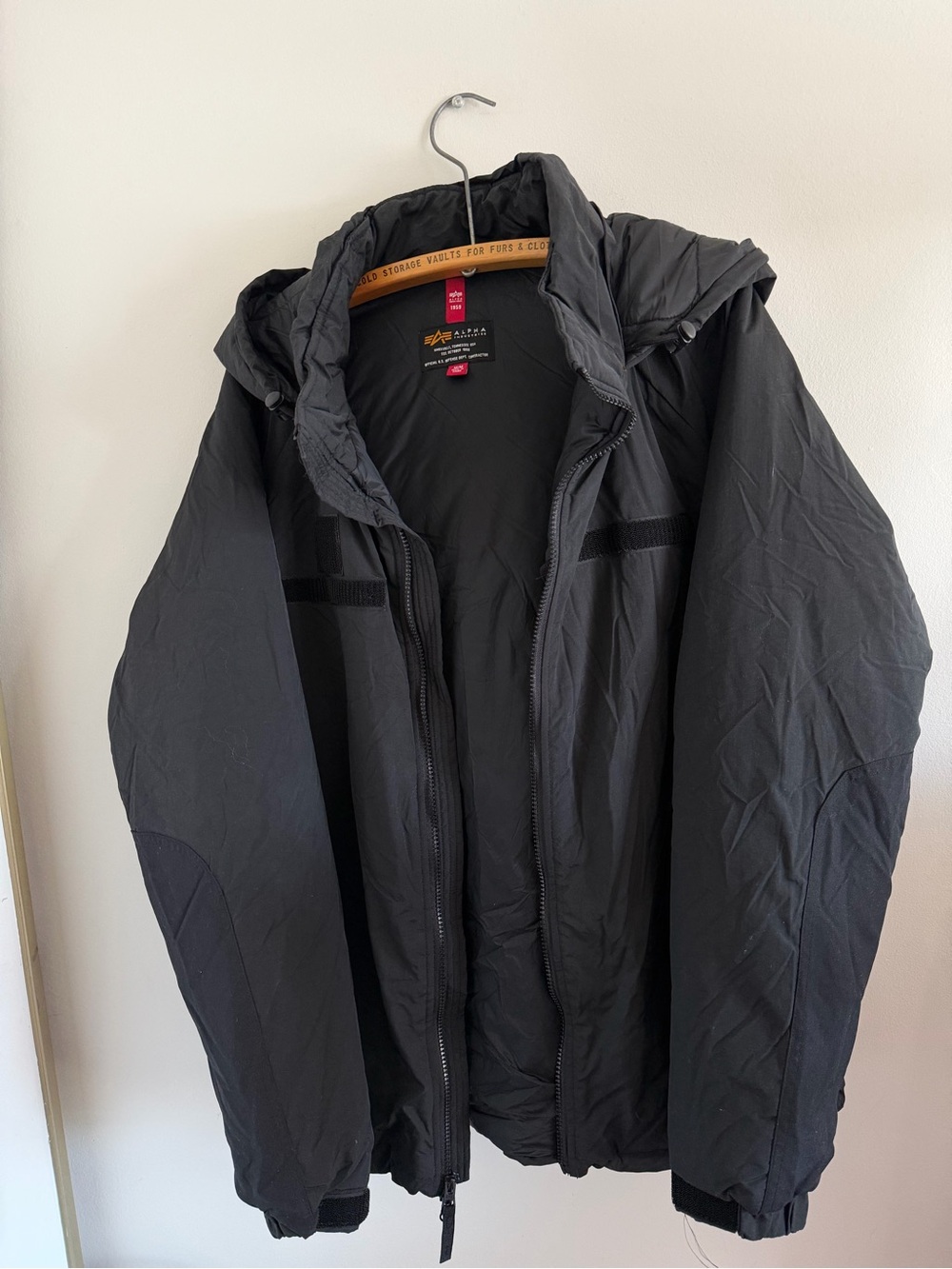 Alpha Industries Black Hooded Puffer Jacket
